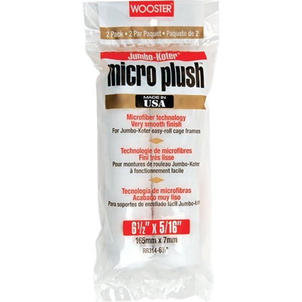 Wooster 6-1/2" Jumbo-Koter Micro Plush Mini Roller Cover 5/16" Nap Package Of 12