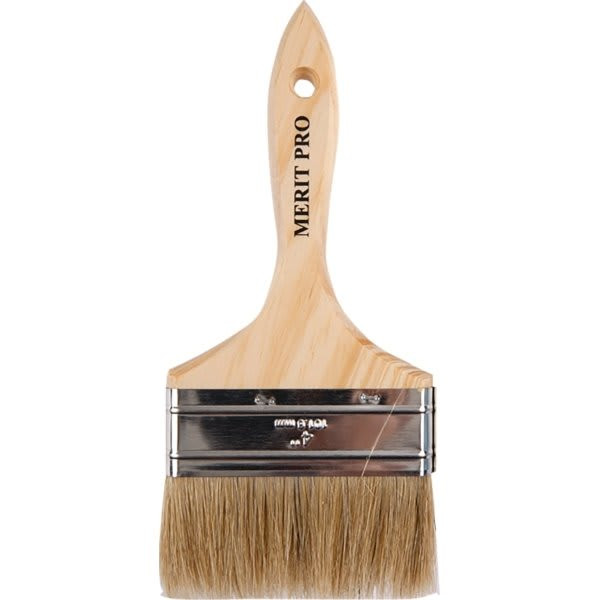 Merit Pro Dynamic 00029 4" White Bristle Double Thick Chip Brush, Package Of 12