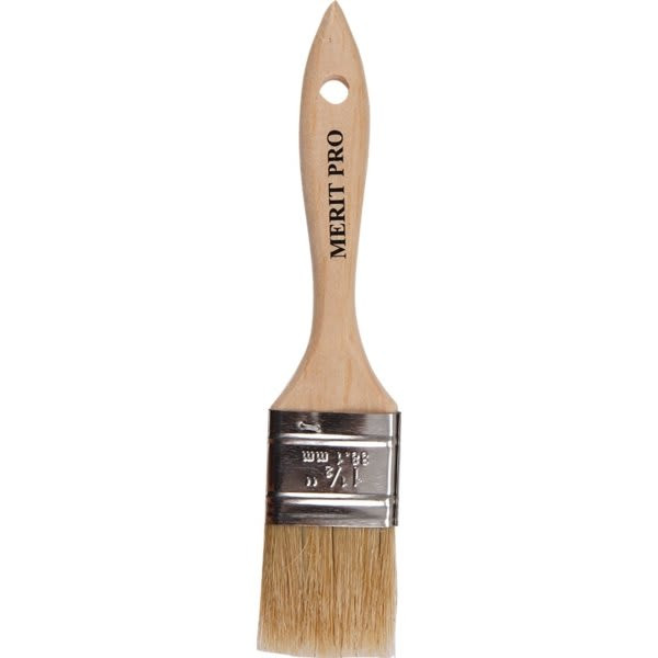 Merit Pro Dynamic 00016 1-1/2" White Bristle Chip Brush, Package Of 36