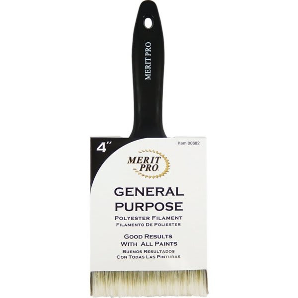 Merit Pro 00682 4" Polyester Brush, Package Of 6
