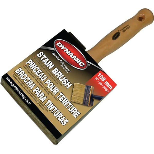 Dynamic Hb217010 100mm X 30mm 4" X 1-1/4" Thick Stain Brush, Package Of 5