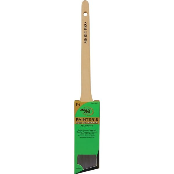 Merit PRO 1-1/2" Painter'S Professional Angle Rat Tail Brush, Package Of 12