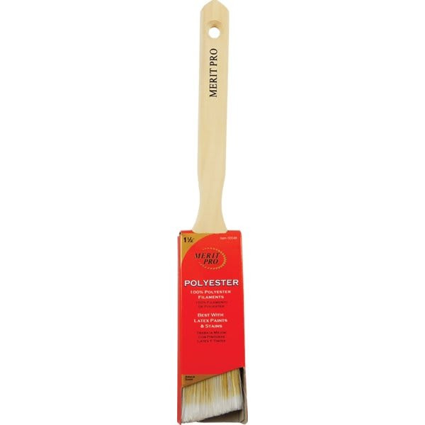 Merit Pro 00048 1-1/2" 100% Polyester Angle Sash Brush, Package Of 12