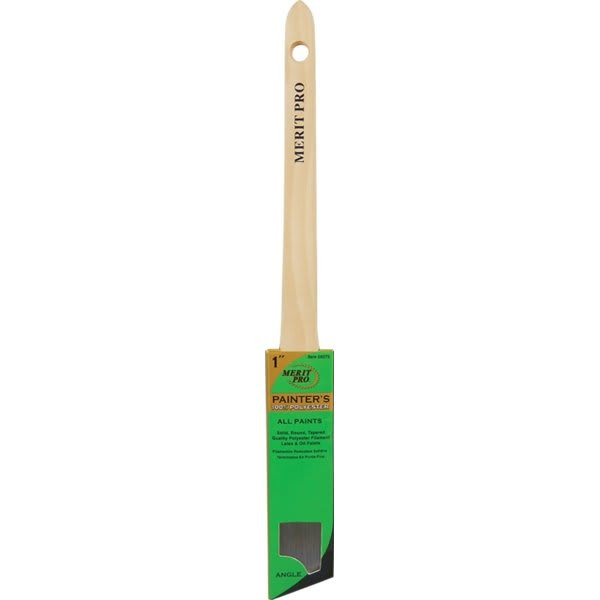 Merit PRO 00075 1" Painter'S Professional Angle Rat Tail Brush, Package Of 12