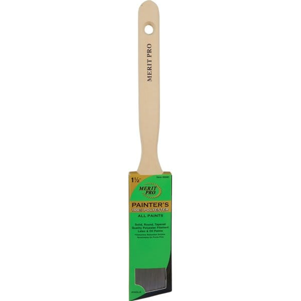 Merit PRO 00081 1-1/2" Painter'S Professional Angle Sash Brush, Package Of 12