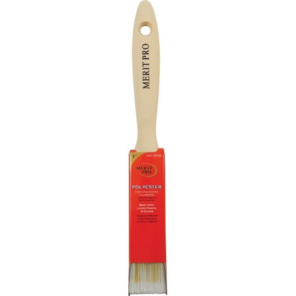 Merit Pro 00042 1" 100% Polyester Beavertail Brush, Package Of 12