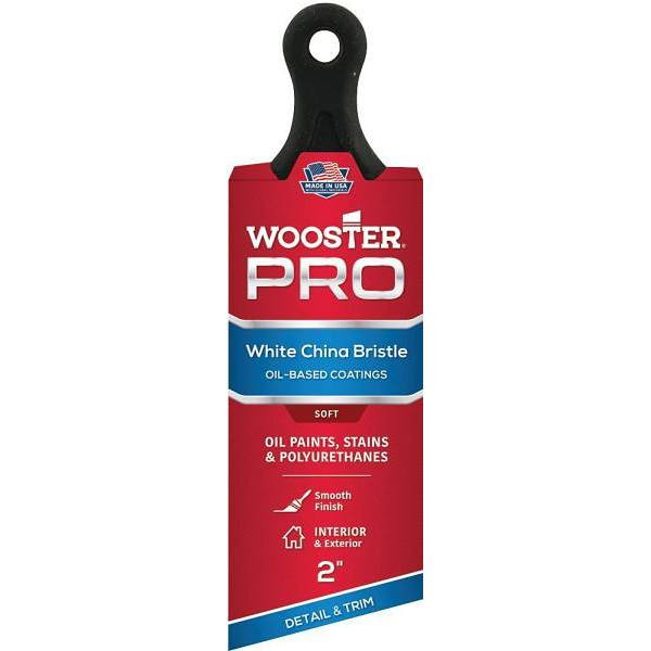 Wooster 2 In. PRO White China Bristle Short Handle Angle Sash Brush 312133