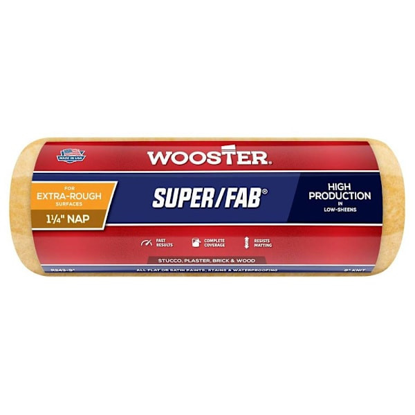 Wooster 9 In. X 1-1/4 In. PRO Super/Fab High-Density Knit Fabric Roller Cover Applicator/Tool 312145