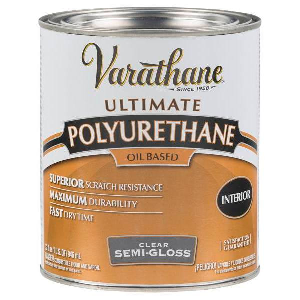Rust-Oleum Varathane Ultimate Polyurethane Finish, Semigloss, 1 Qt, Case Of 2