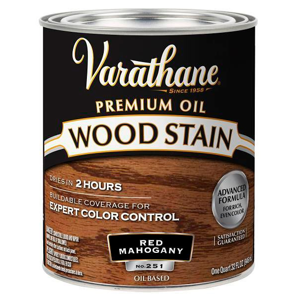 Rust-Oleum Varathane Premium Wood Stain, Red Mahogany, 1 Quart, Case Of 2