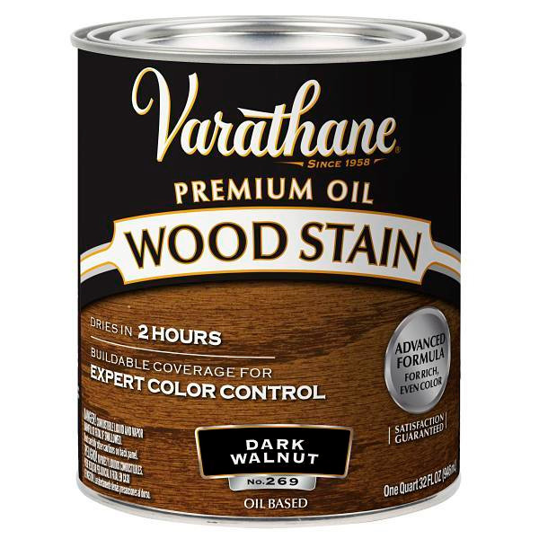 Rust-Oleum Varathane Premium Wood Stain, Dark Walnut, 1 Quart, Case Of 2