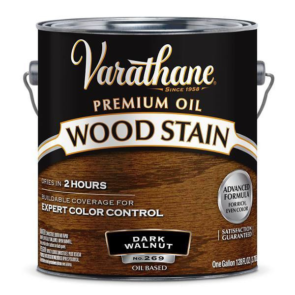 Rust-Oleum Varathane High Solid Wiping Stain, Dark Walnut, 1 Gallon, Case Of 2