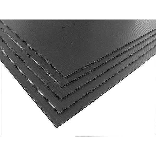 Professional Plastics .236x48.000x96.000 Black Fluted Polypropylene Sheet