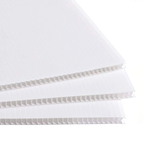 Professional Plastics .236x48.000x96.000 White Fluted Polypropylene Sheet