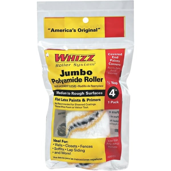 Whizz 60011 4" Premium Gold Stripe 1/2" Nap Jumbo Mini Roller, Package Of 10
