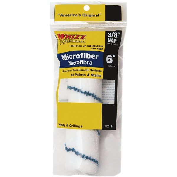 Whizz 6" Xtrasorb Microfiber Blue Stripe Jumbo Mini Roller, 3/8" Nap, Pkg Of 10