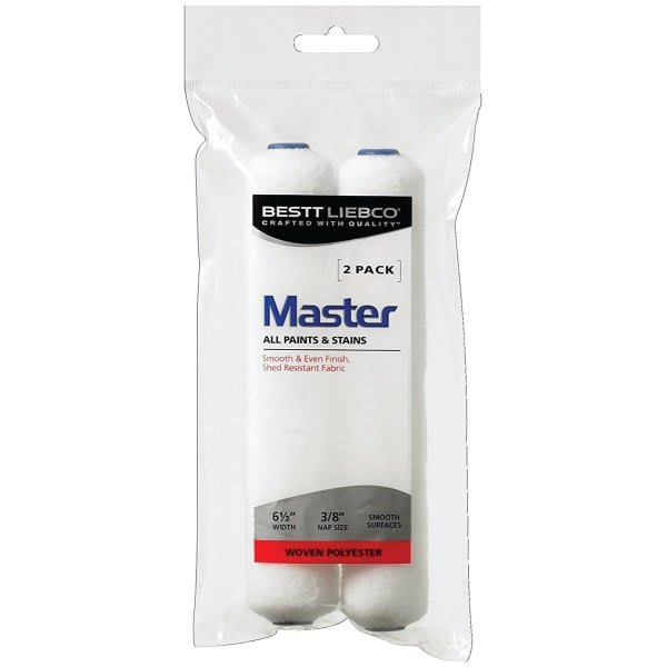 Psb / Bestt Liebco John 6-1/2" White Woven Mini Roller, 3/8" Nap, Package Of 2