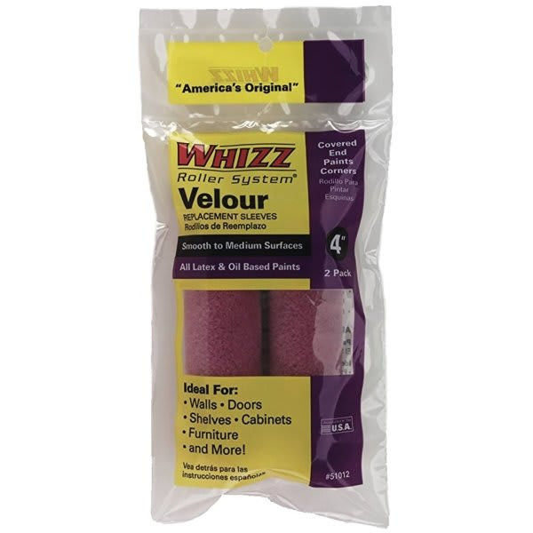 Whizz 25027 6" Purple Velour 1/2" Nap Mini Roller, Package Of 10