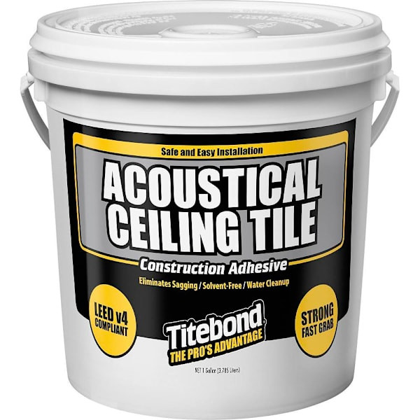 Titebond Acoustical Ceiling Tile Construction Adhesive, 1 Gallon, Package Of 2 381456