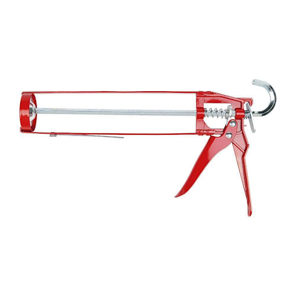 Irion Skeleton Caulk Gun, 7-1 Thrust Ratio, Red, 10 Oz.,