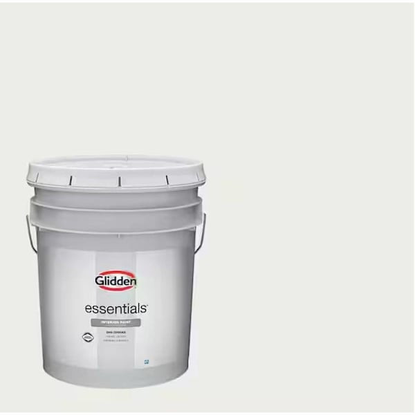 Glidden Essentials Interior Latex, Eggshell, Commercial White, 5 Gallon