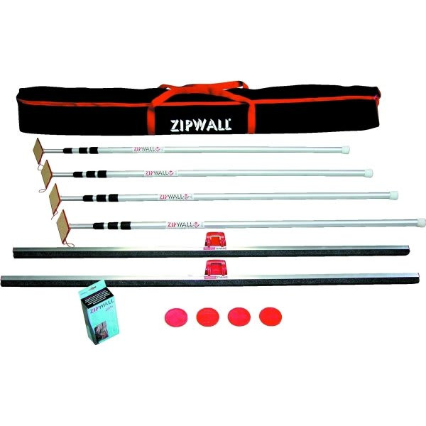 Zipwall Pack Contains 4-12ft Poles 1 Standard Az2 Zipper And 1 Cb1 Carry Bag