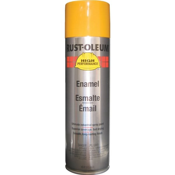 Rust-Oleum Performance Enamel Gloss Spray Paint, 15 Oz, Cat Yellow, Case Of 6