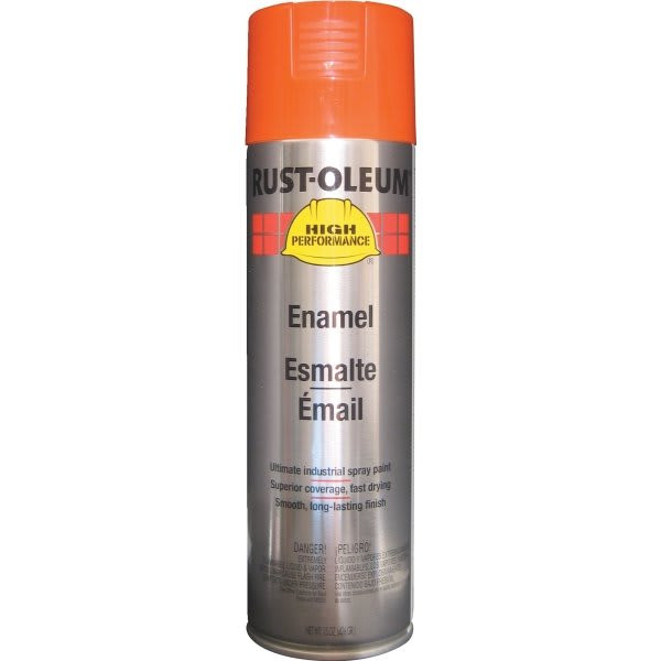 Rust-Oleum Performance Enamel Gloss Spray Paint, 15 Oz, Equip Orange, Case Of 6