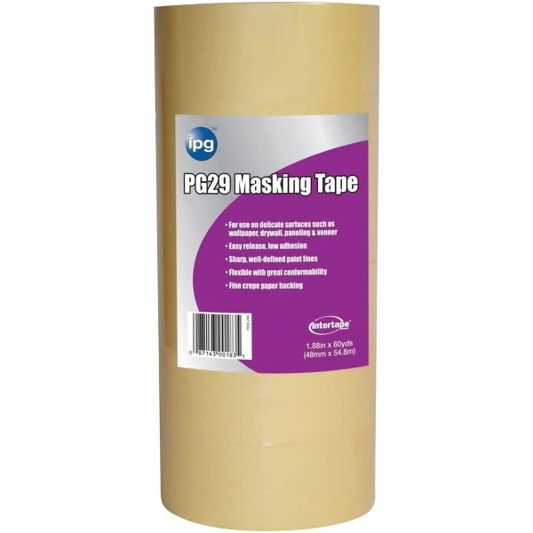 Intertape Polymer Group Pg29 2" X 60yd Premium Grade Low Tack Masking Tape Bulk, Case Of 24