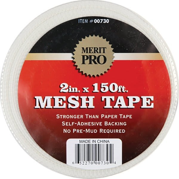Merit Pro 00730 2" X 150' White Mesh Tape, Case Of 3