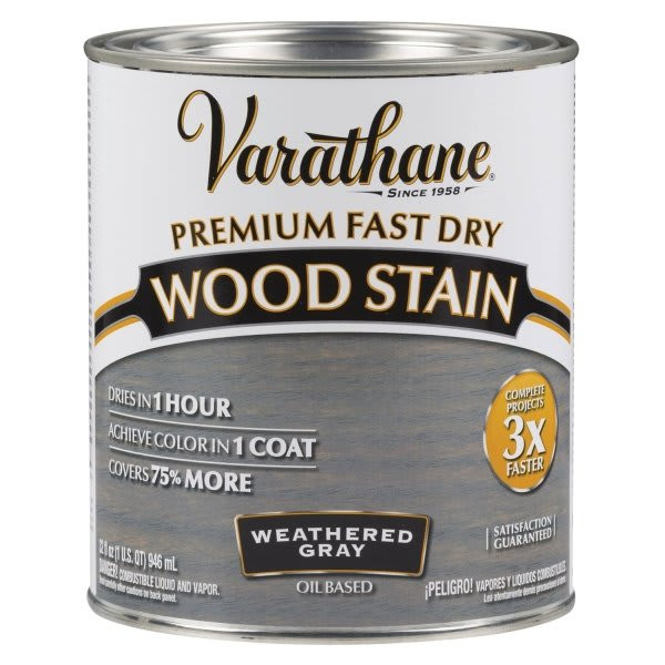 Rust-Oleum Varathane Weathered Gray Premium Fast Dry Wood Stain Case Of 2