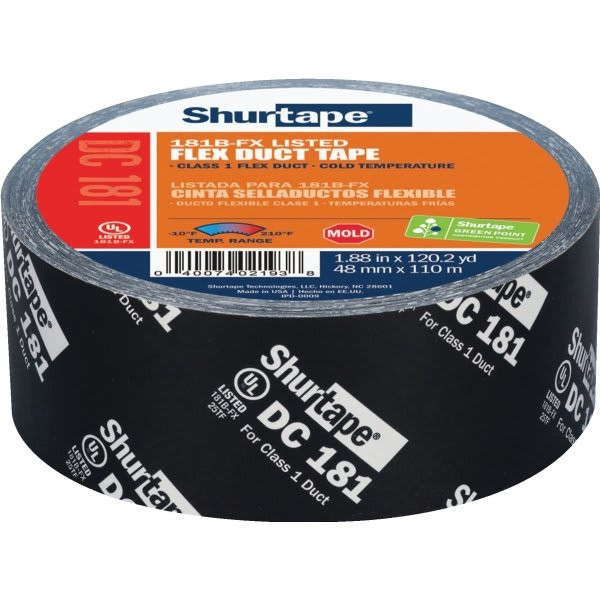 Shurtape Dc 181 Printed Film Tape - Ul 181b-Fx Listed - Black - 48mm X 110m