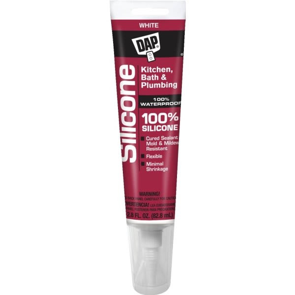 Dap 2.8 Oz White Kitchen And Bath Silicone Rubber Sealant Package Of 6