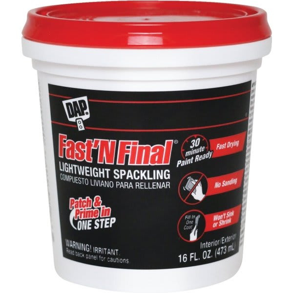 DAP 16 Oz Fast 'N Final 16 Oz Lightweight Spackling (White) (12-Case)