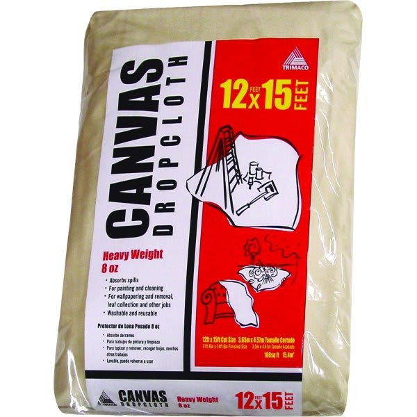Trimaco 58903 12' X 15' 8 Oz. Super Tuff Canvas Drop Cloth