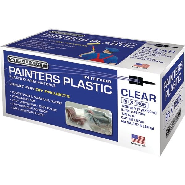 Petoskey Plastics 9 X 150' .31 Mil High Density Painters Plastic, Package Of 12
