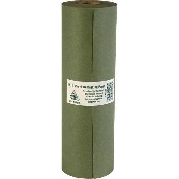 Trimaco Tri Paper 9" X 180' Green Premium Masking Paper, Package Of 12