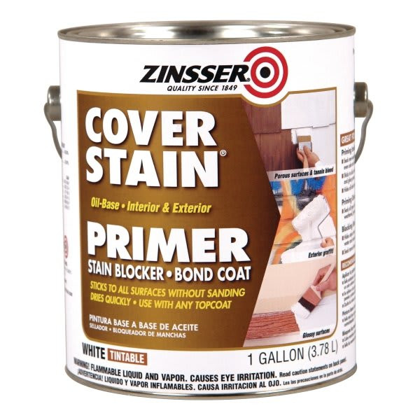 Zinsser 1 Gal White Cover Stain, Case Of 4