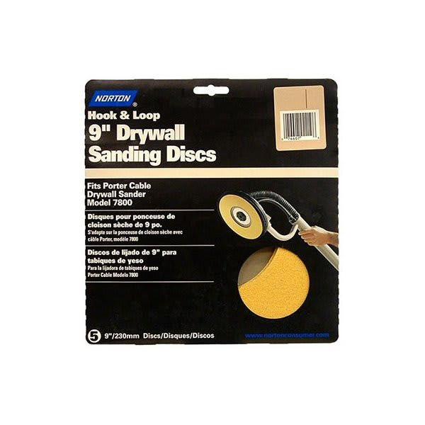 Norton 9" P120 Wallsand Hook And Loop Disc For P. Cable 7800, Package Of 15