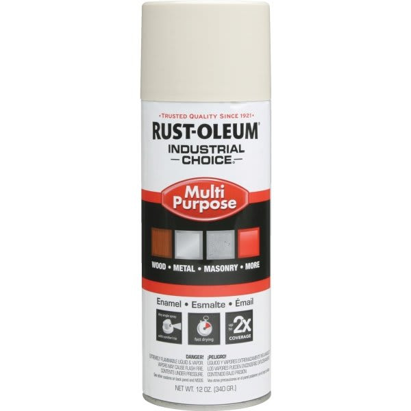 Rust-Oleum Industrial Choice Spray Paint, Antique White, 12 Oz, Package Of 6