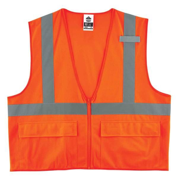 Ergodyne Glowear 8225z Type R Class 2 Standard Solid Vest, Orange, L/XL