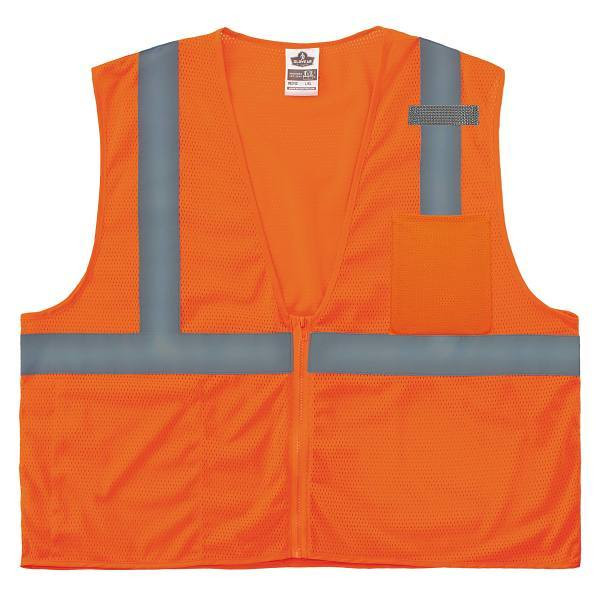 Ergodyne 8210z 2xl/3xl Orange Class 2 Economy Mesh Vest - Zipper 21047