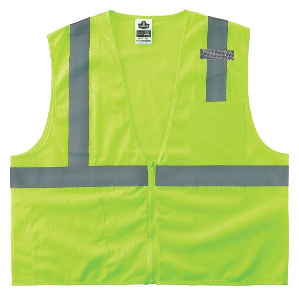 Ergodyne 8210z Xs Lime Class 2 Economy Mesh Vest - Zipper 21051