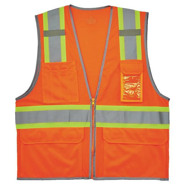 Ergodyne 8246z-S L Orange Class 2 Two-Tone Mesh Vest - Single Size 24574