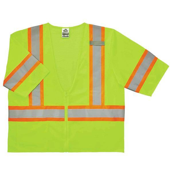 Ergodyne 8330z L/XL Lime Class 3 Two-Tone Vest - Zipper 22185