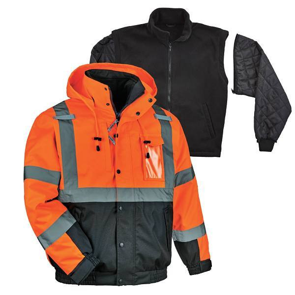 Ergodyne 8381 4xl Orange 4-In-1 Hi-Vis Winter Bomber Jacket 25588