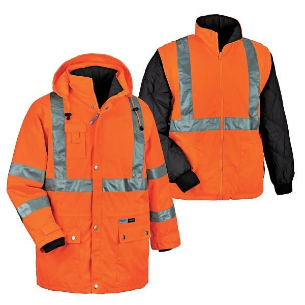 Ergodyne 8385 5xl Orange 4-In-1 Hi-Vis Winter Jacket Parka 24379