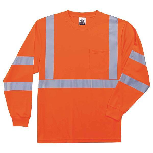 Ergodyne 8391 4xl Orange Class 3 Hi-Vis Long Sleeve Shirt 21718