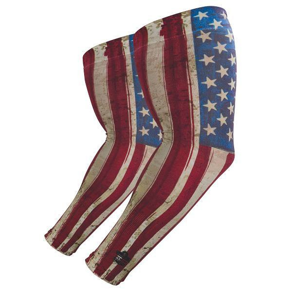 Ergodyne 6695 M/L American Flag Sun Protection Arm Sleeves Pair 12193