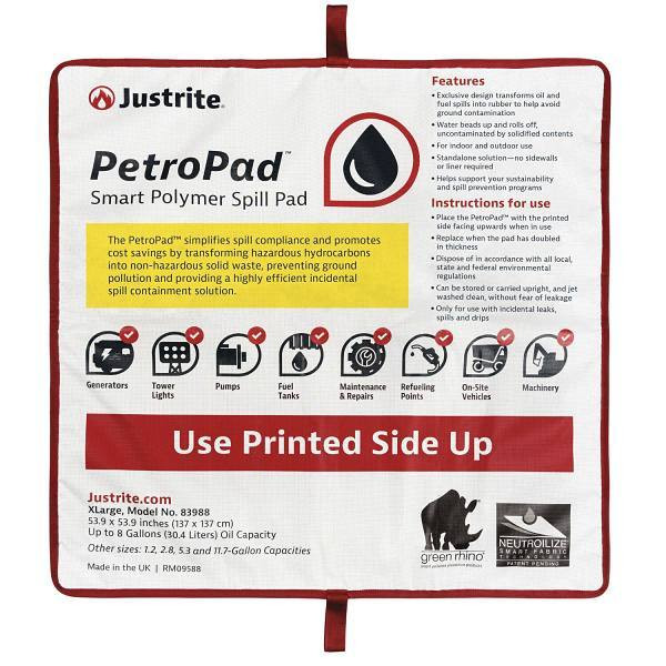 Justrite Absorbent Pads Petropad With Smart Polymers X-Large 83988